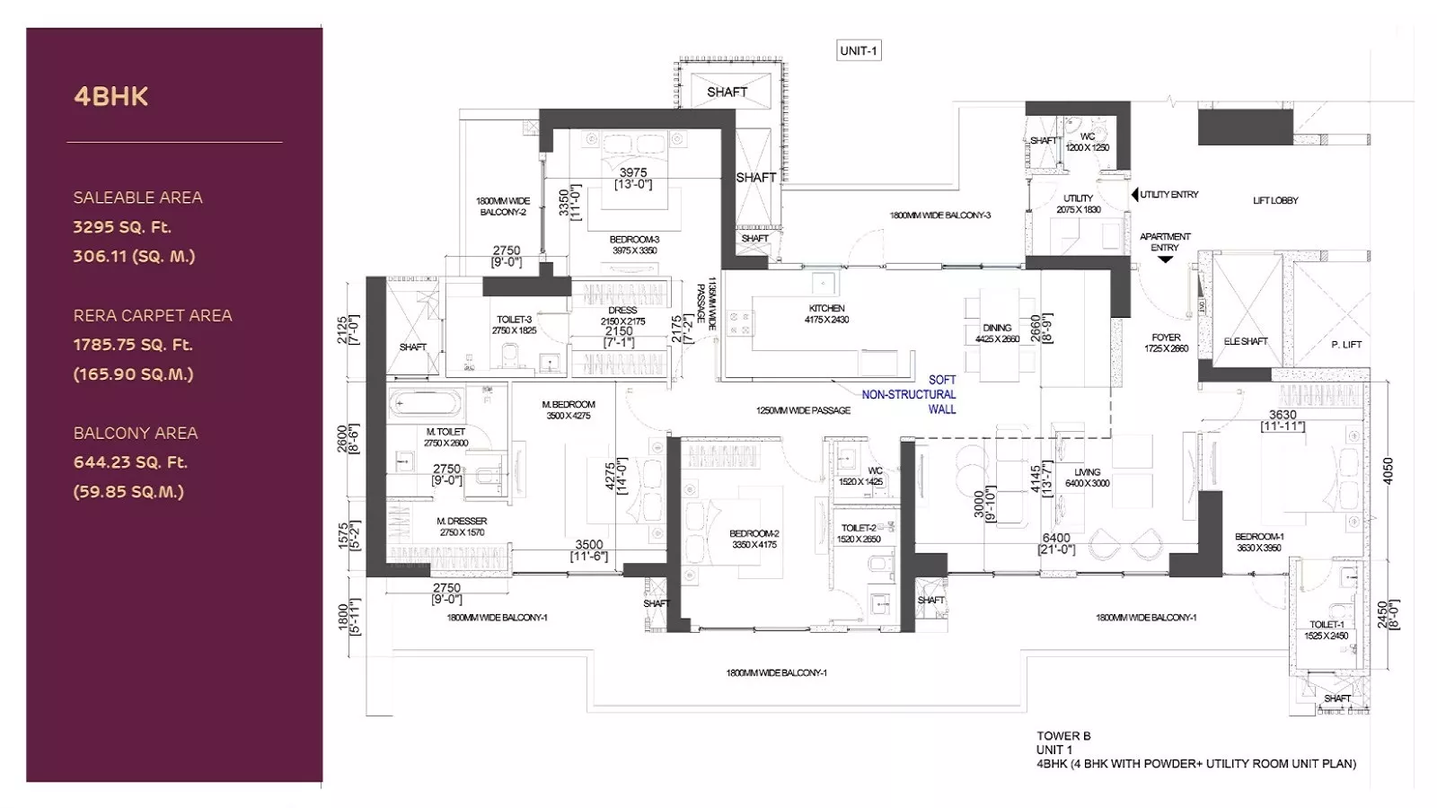4 BHK Floor Plan