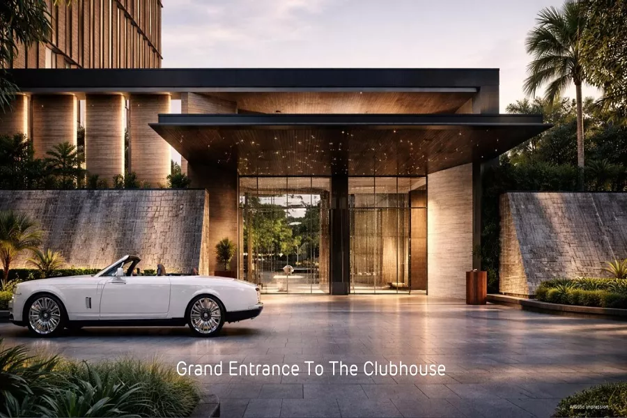 Grand Clubhouse Entrance with Driveway and Luxury Drop-off